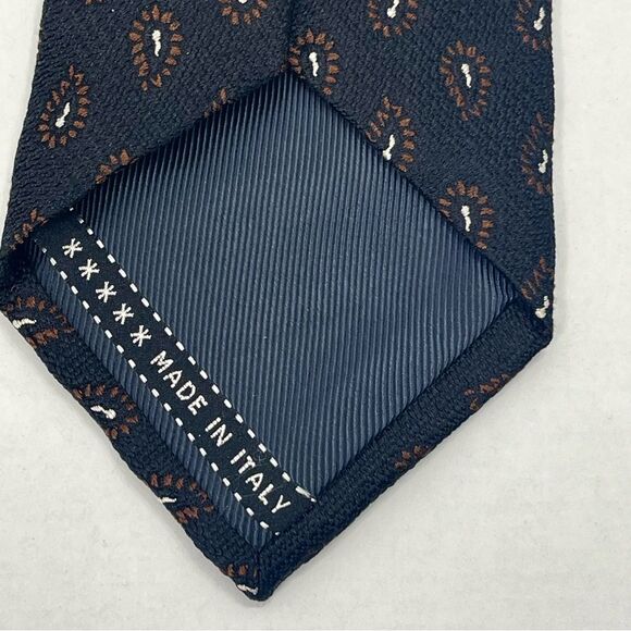 Ermenegildo Zegna Paisley Silk Tie, Blue/Red - Picture 5 of 6